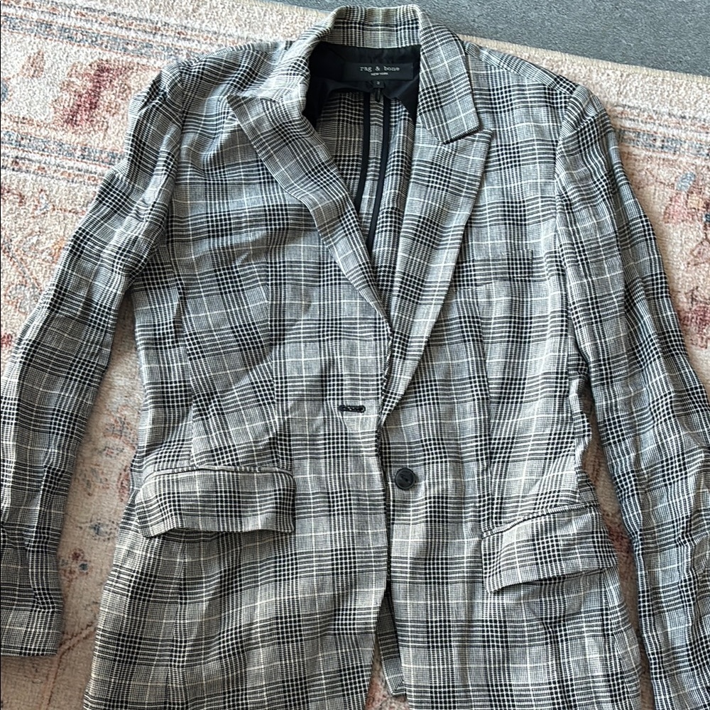 rag & bone White and Blue Blazer with Modern Tailoring